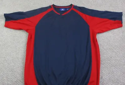 Mizuno Pullover Shirt Adult Extra Large Navy Blue V Neck Casual Baseball Mens • $16.09