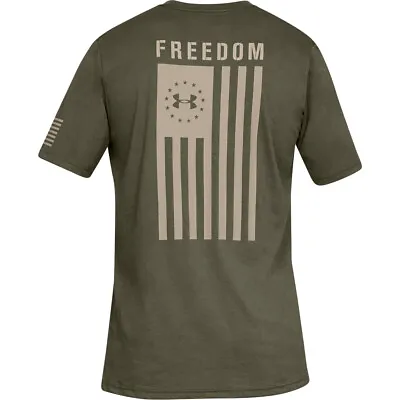 Under Armour 1333350 Men's Athletic UA Freedom Flag T-Shirt Marine OD Small • $19.99