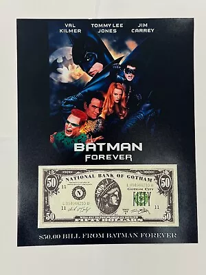 Batman Forever Prop - $50 National Bank Of Gotham Money • $65