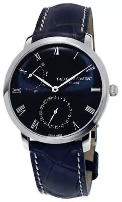 Frederique Constant Slimline Automatic Blue Leather Date Mens Watch FC-723NR3S6 • $1649