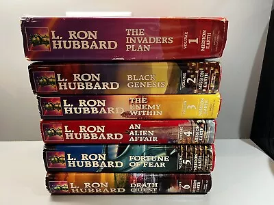 L Ron Hubbard Mission Earth 1980s HC Book Lot 1-6 • $19.95