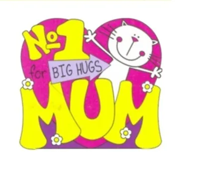 No 1 For Big Hugs Mum 3D Badge & Fridge Magnet - New & Sealed  Cute Novelty Gift • £0.99
