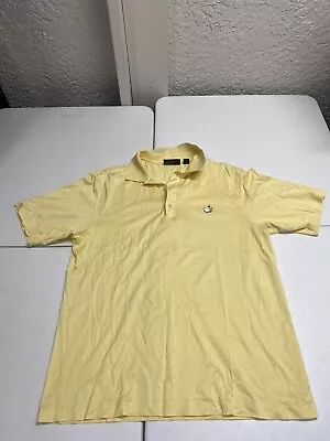 Men’s Short Sleeve Masters Polo Shirt Size L Yellow BinV • $23.78