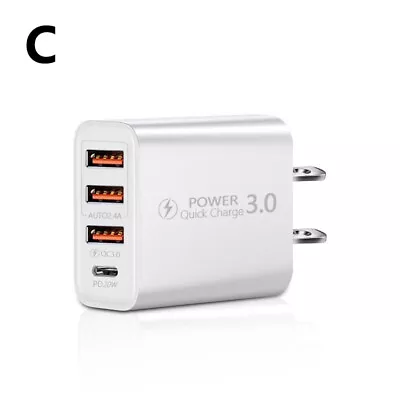 3 USB Type C Phone Charger Travel Wall Adapter Multi-Port US/EU Plug PD 12W AUS • $5.15