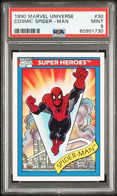 1990 Marvel Universe Cosmic Spider-man Card #30 *psa Mint 9! • $44.99