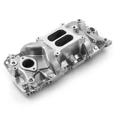 Speedmaster Intake Manifold 1-147-080; Low-Rise+ Dual Plane Mach Pol For SBC • $249.99