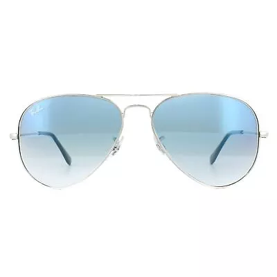 Ray-Ban Sunglasses Aviator 3025 Silver Gradient Light Blue 003/3F Small 55mm • $222.20