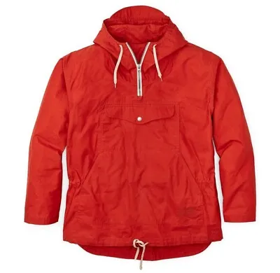 Filson Ranger Anorak 20248770 Ex Orange Bright Red Waxed Pullover Quarter Zip • $159.99