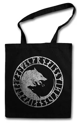 GERI AND FREKI SHOPPER SHOPPING BAG Wolves Odin Wolves Newpaganism Vikings • $13.99