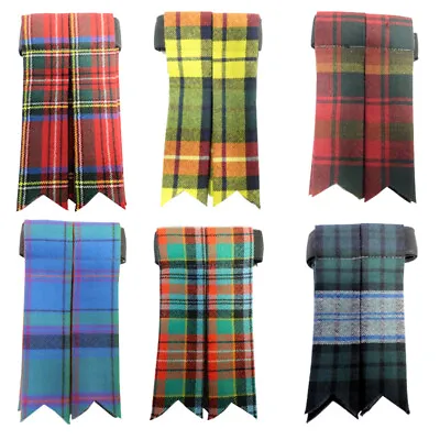 £14.95 • Buy Ingles Buchan Mens Worsted Wool Scottish Tartan Sock Flashes | Made In Scotland