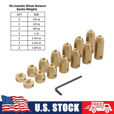 14PCS Wheel Spoke Balance Weights Brass For KTM Honda BMW Suzuki Yamaha Kawasaki • $24.29