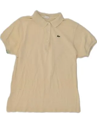 £19.95 • Buy LACOSTE Womens Polo Shirt Size 42 Large Beige Cotton AA02