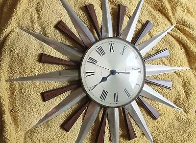 £29.50 • Buy Vintage METAMEC Sunburst Quartz Wall Clock Untested See Description 