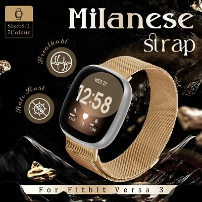 $11.95 • Buy For Fitbit Versa 3 Sense Watch Band Strap Sports Metal Wristband Replacement AU