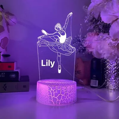 Personalised Ballerina  Girl Night Light Disney Kid Room Decor Lamp Gift For Kid • $42.99