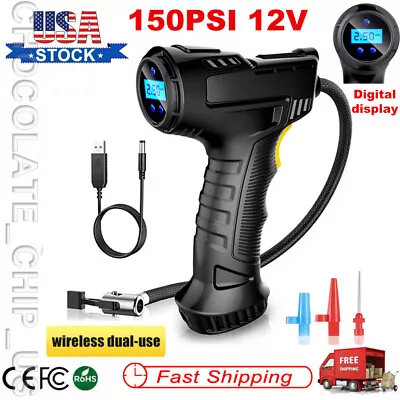 Wireless Handheld Tire Inflator Portable Electric Car Air Pump Compressor 150PSI • $22.99