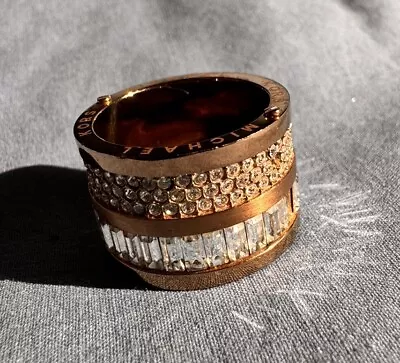 Michael Kors Brilliance Pave Baguette Barrel Ring Gold Size 7 • $9.99