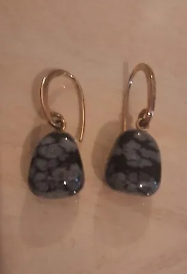 Lola Rose Snowflake Obsidian Earrings Gold  • £29.99