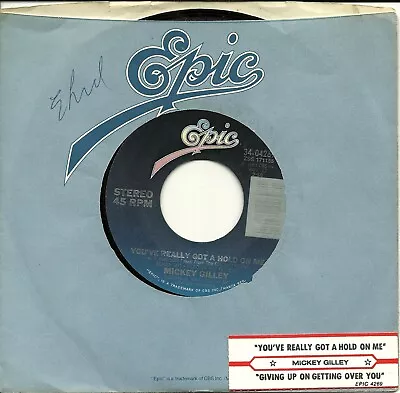 Mickey Gilley You've Really Got A Hold On Me/Giving Up On Getting 45 VG++ 1983 • $3.29