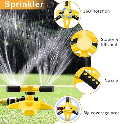 360° Rotation Auto Irrigation System Garden Lawn Sprinkler Patio Save Water USA • $8.99