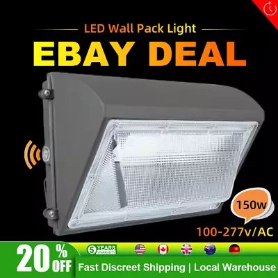 Modern LED Wall Pack Light Security Light With Dusk To Dawn Photocell Outdoor • $337.42