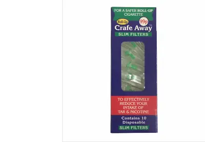 Crafe Away Slim Roll Up Smoking Filters - Pack Of 10 - *FREE POSTAGE* • £5