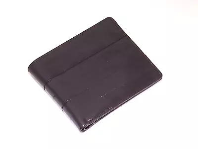 Genuine Eel Skin Leather - Bifold Wallet Billfold With Coin Pocket (Dark Brown) • $18.99