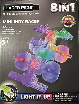 New & Sealed Laser Pegs 8 In 1 Models Mini Indy Car Racer 50 Piece Building Set • $14