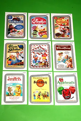 2013 Wacky Packages ANS11 All-New Series 11 RUDE FOOD SILVER 9 CARD INSERT SET • $24.99