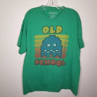 Pac Man Mens Green Short Sleeve Graphic T-Shirt Size XL • $9.99