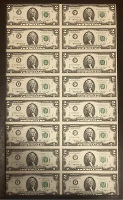 $2 Two Dollar UNCUT 16 STAR! NOTE SHEET 1976 F Atlanta Currency W/Mint Package • $249