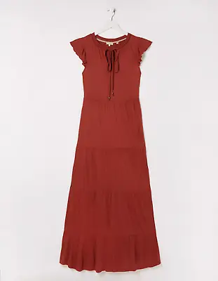 Fat Face Women's Suki Viscose Jaipur Jersey Maxi Dress In Mid Orange Rust • £24.95