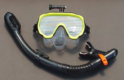 $39.95 • Buy Snorkeling Diving Liquid Silicone Set WIL-DS-32Y GoPro Mask And Dry Snorkel