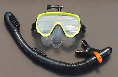 Snorkeling Diving Liquid Silicone Set WIL-DS-32Y GoPro Mask And Dry Snorkel • $39.95