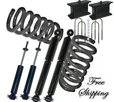 1982-03 CHEVY S10 LOWERING DROP  2  COIL SPRINGS  4  Angled Blocks & Shocks • $267.26