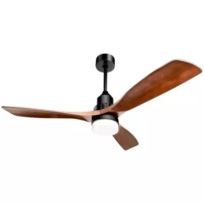 Unique 52  Cherry Ceiling Fan Remote Elegant Modern Lodge Cabin Industrial Light • $499.99