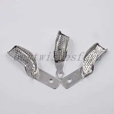 3x Dental Autoclavable Metal Partial Perforated Impression Trays Stainless Steel • $7.59