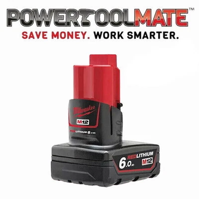 £56.99 • Buy Milwaukee M12B6 12V 6.0Ah REDLITHIUM Li-Ion Battery Genuine