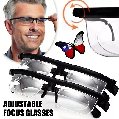 Dial Adjustable Variable Focus Glasses For Reading Distance Farsighted Reading • $8.49