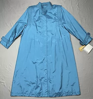 NWT Fleet Street Chiango Vintage 80s Trench Rain Coat Marine Blue Womens Size 18 • $50.57