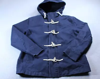 H&M Jacket Mens 38R Navy Blue Fisherman  Sailor Toggle Coat Hooded Casual • $34.84