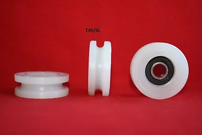 £10 • Buy 45MM Round U Groove Nylon Pulley With Ball Bearing  Wheels Roller For Rope 