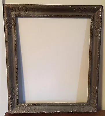 Big Arts & Crafts Picture Frame Carved & Gray Gilt Oil Painting Newcomb Macklin • $950