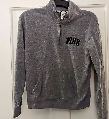 Victoria Secret Pink Woman/Gray Half Zip Pullover Sweatshirt Small  • $8.99