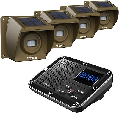 Wuloo Driveway Alarm Wireless System Solar Power Motion Sensor For Home Security • $70.31
