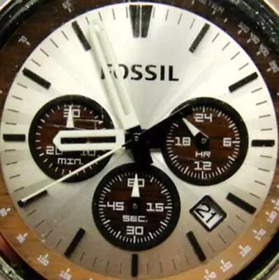 Fossil Chrono Mickey Mouse Glo Leather Military Date Tachy WR New Batt Men Watch • $60