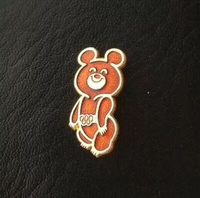 1980 Misha Bear Mascot XXII Olympic Games Soviet Pin Badge Sport Vintage USSR • $6.50