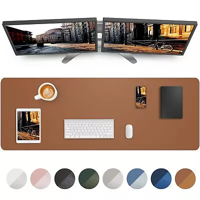 Large Desk Pad MatMouse PadOffice Desk Mat Non-Slip PU Leather Desk BlotterLa... • $36.49