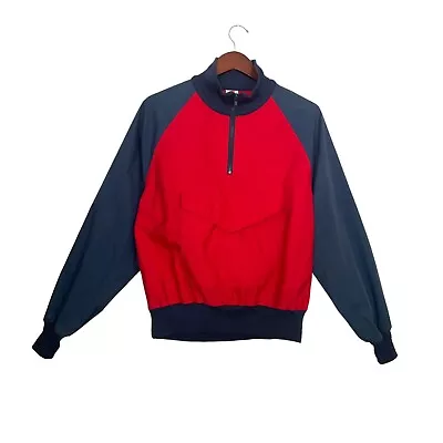 Vintage Eastern Mountain Sports Anorak Pullover Jacket- Blue Red - Adult Size L • $19.96