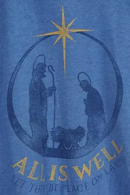Michael W Smith All Is Well T Shirt Tee Christmas Blue Heather Thin Size Xl • $8.99